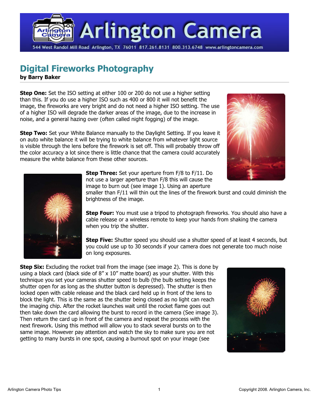 Digital Fireworks Photography by Barry Baker