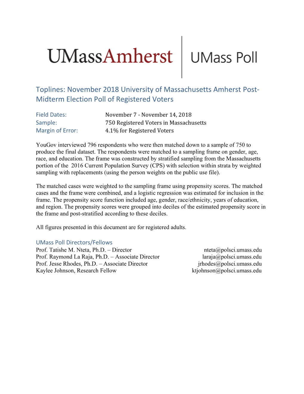 Midterm Election Poll of Registered Voters