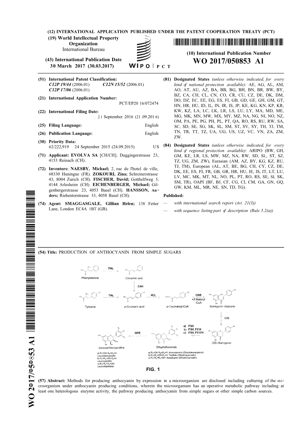 WO 2017/050853 Al 30 March 2017 (30.03.2017) P O P C T