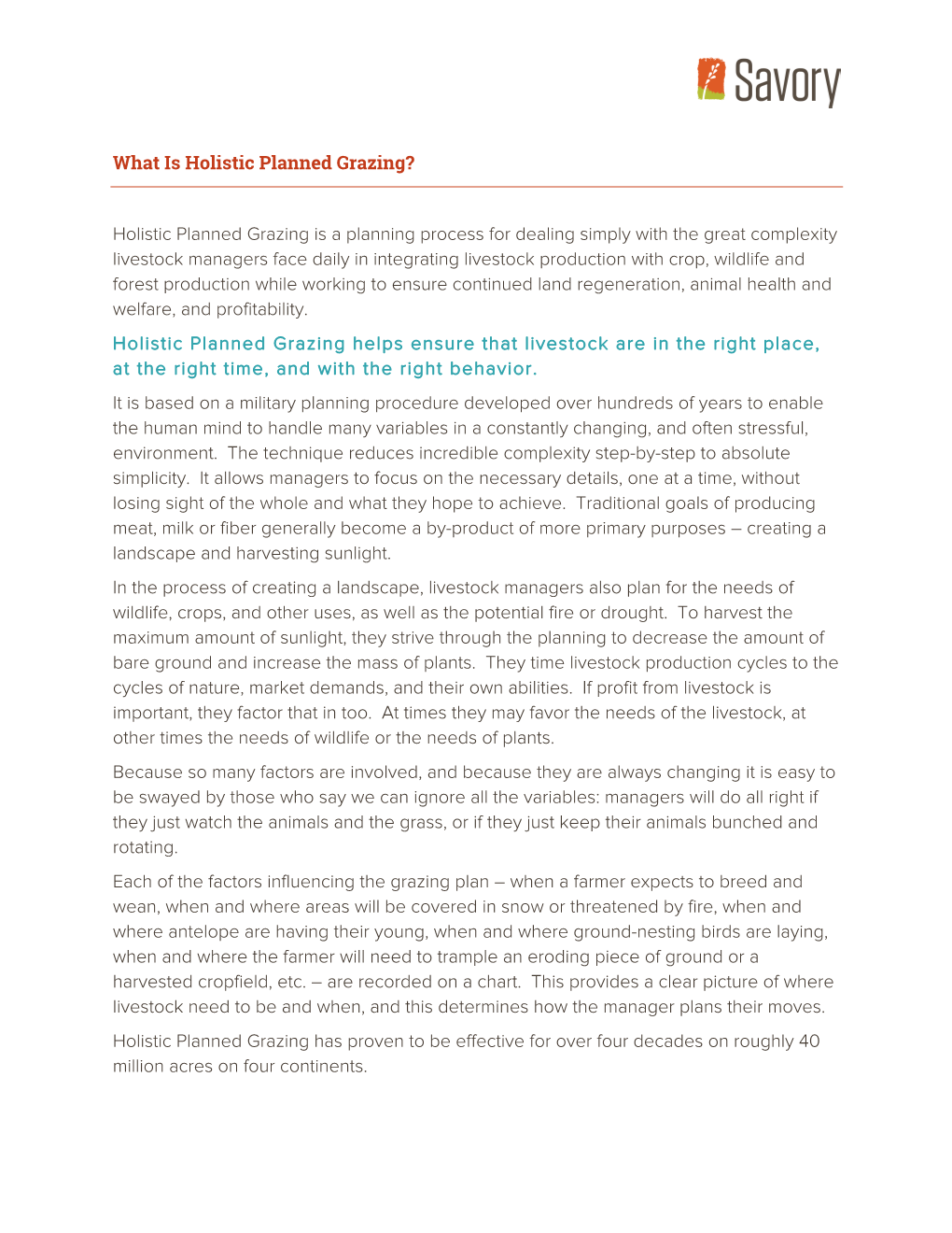 About Holistic Planned Grazing