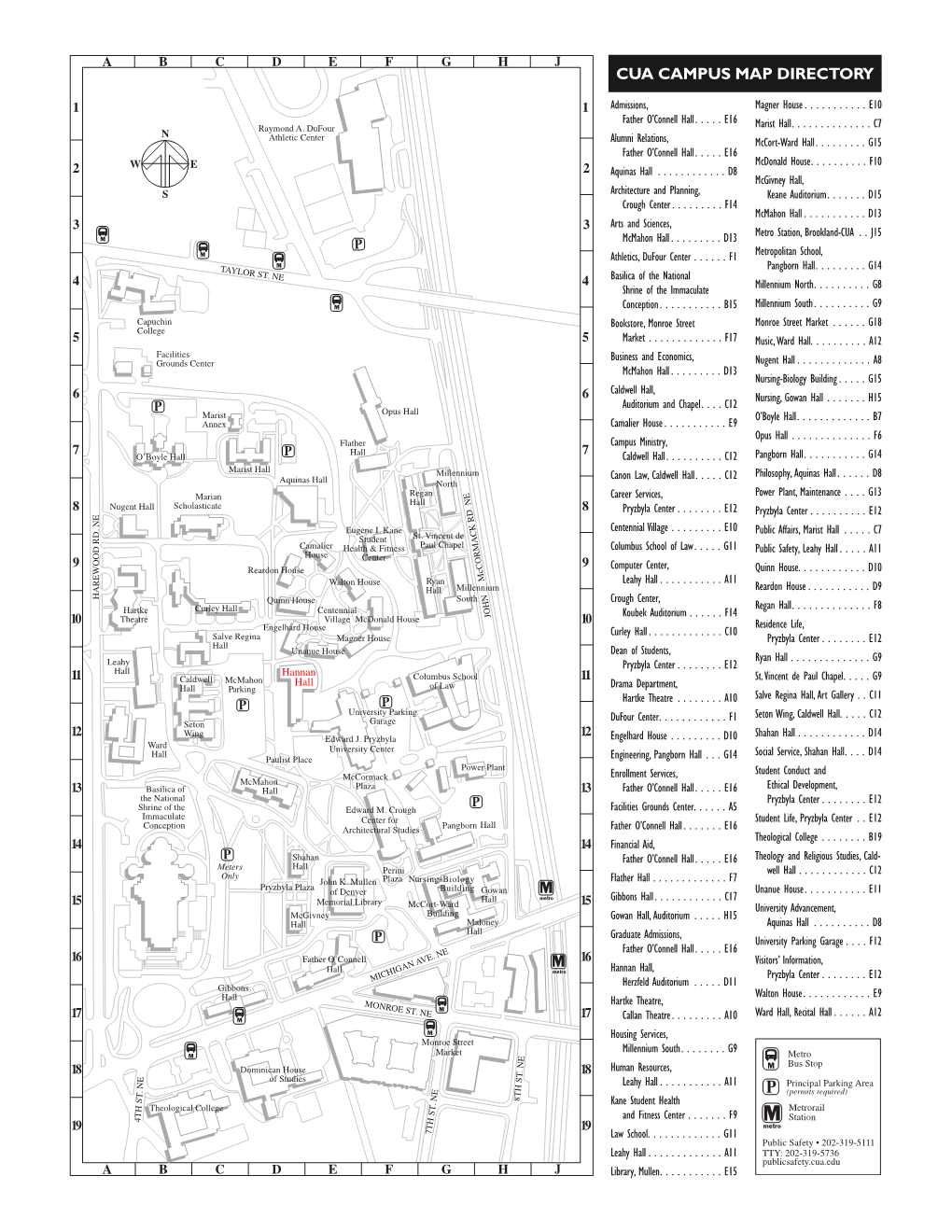 Cua Campus Map Directory