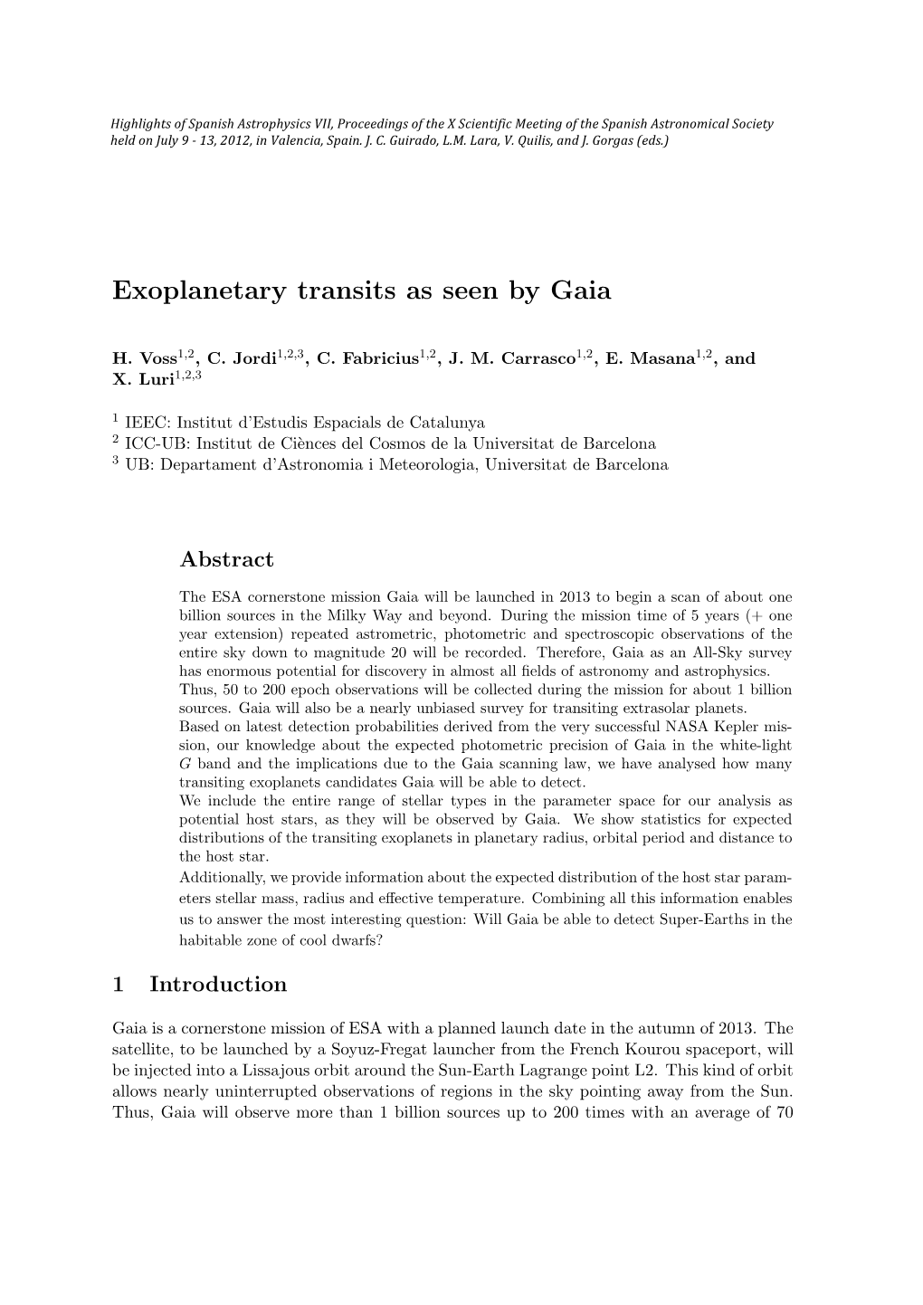 Exoplanetary Transits As Seen by Gaia