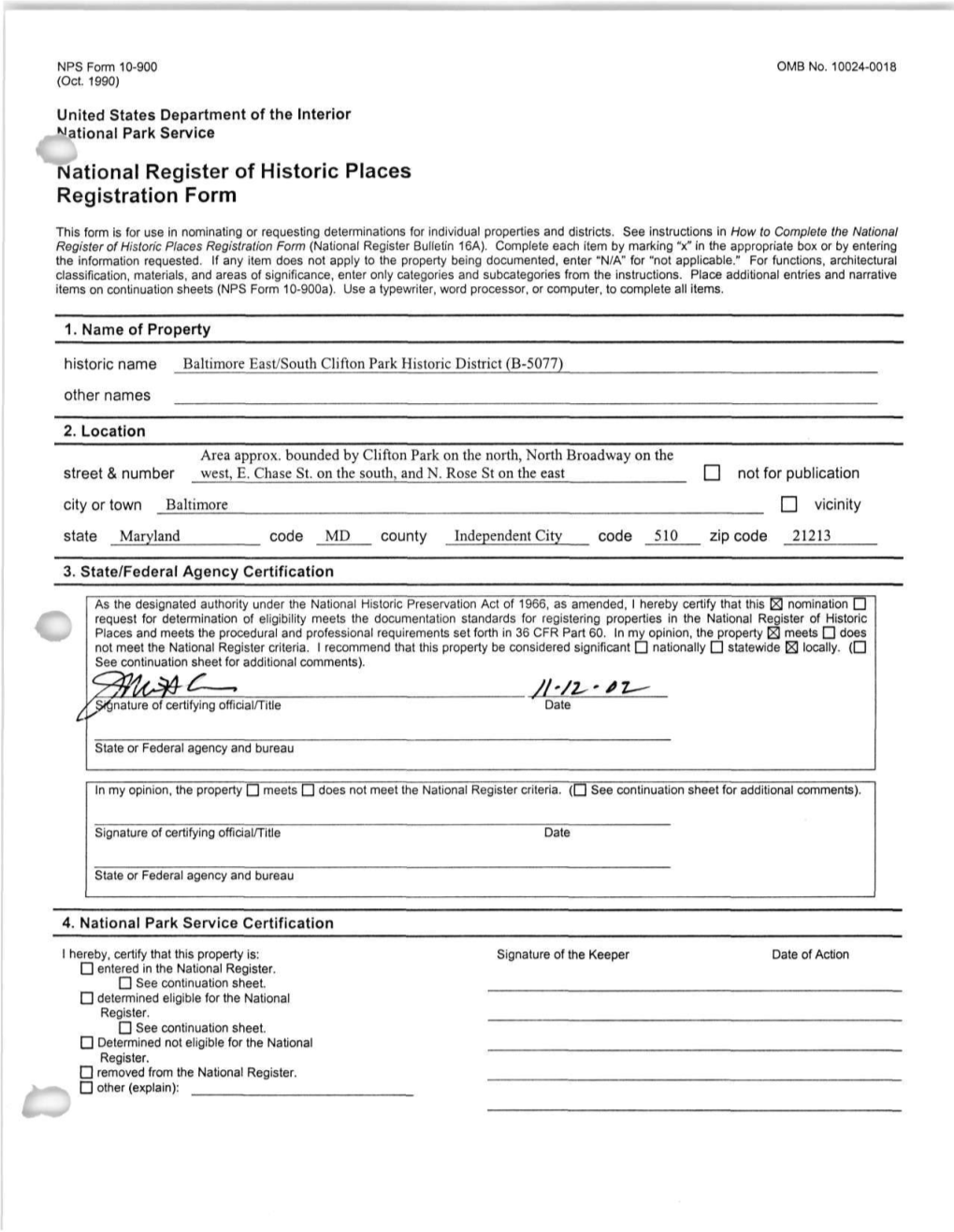 National Register of Historic Places Registration Form