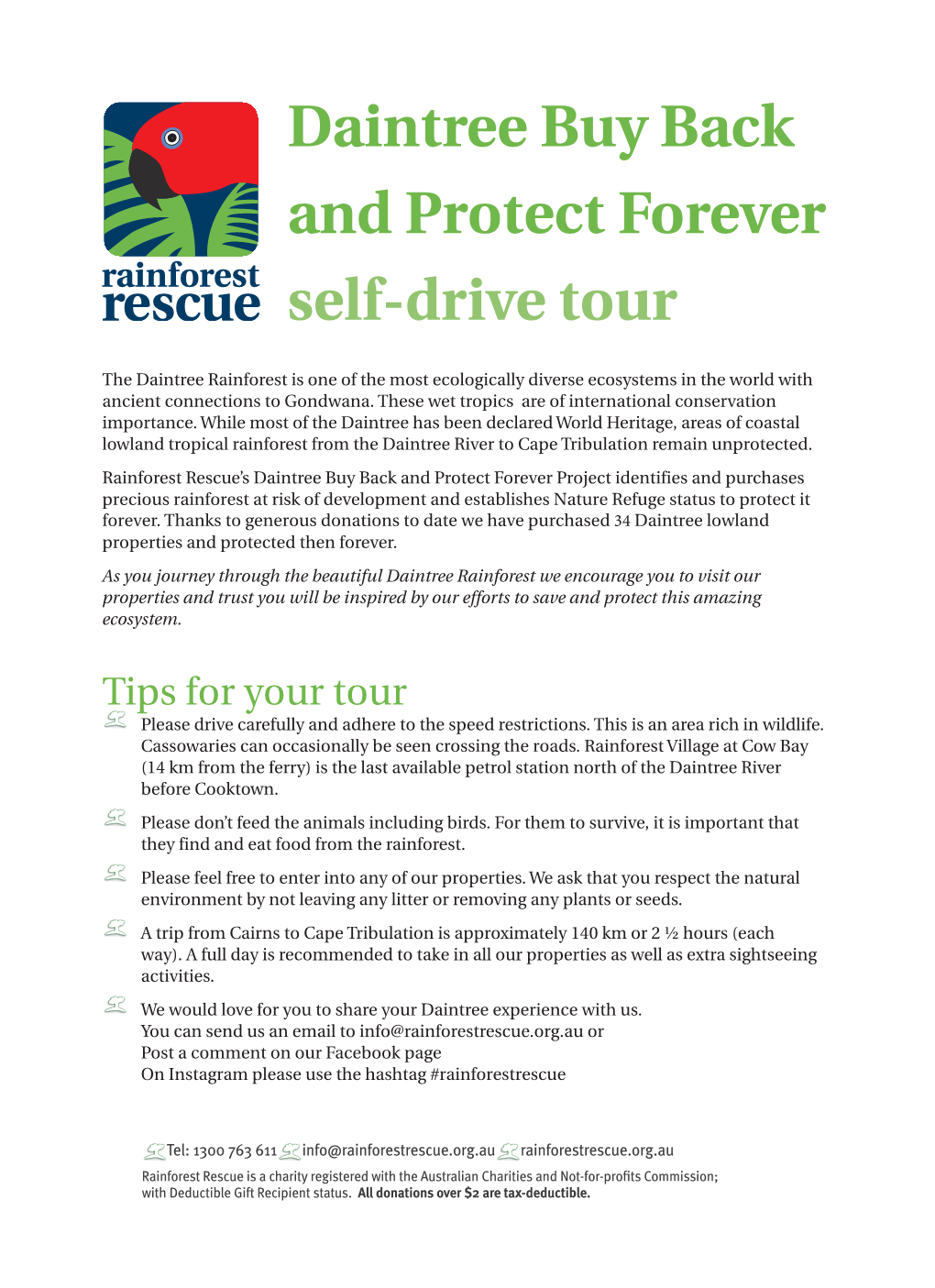 Daintree Buy Back and Protect Forever Self-Drive Tour