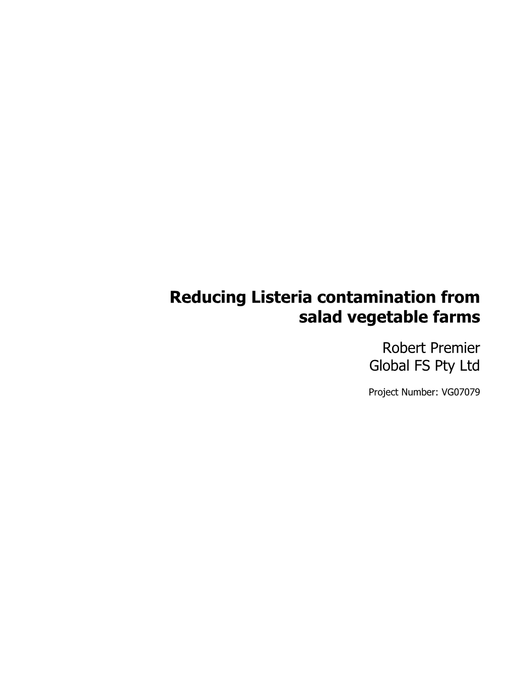 Reducing Listeria Contamination from Salad Vegetable Farms