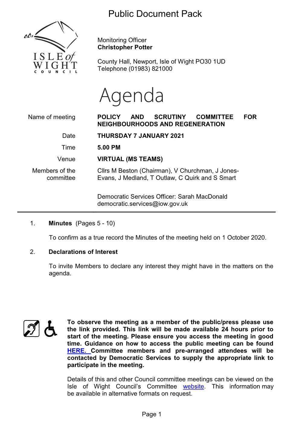 (Public Pack)Agenda Document for Policy and Scrutiny Committee