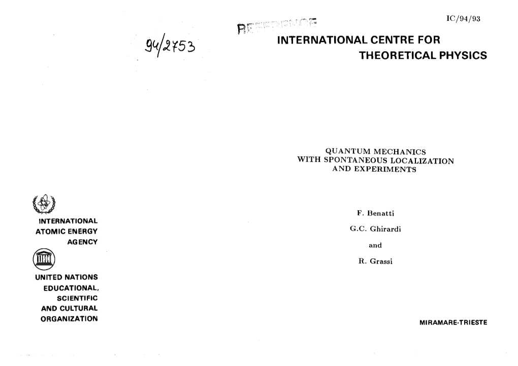 International Centre for Theoretical Physics