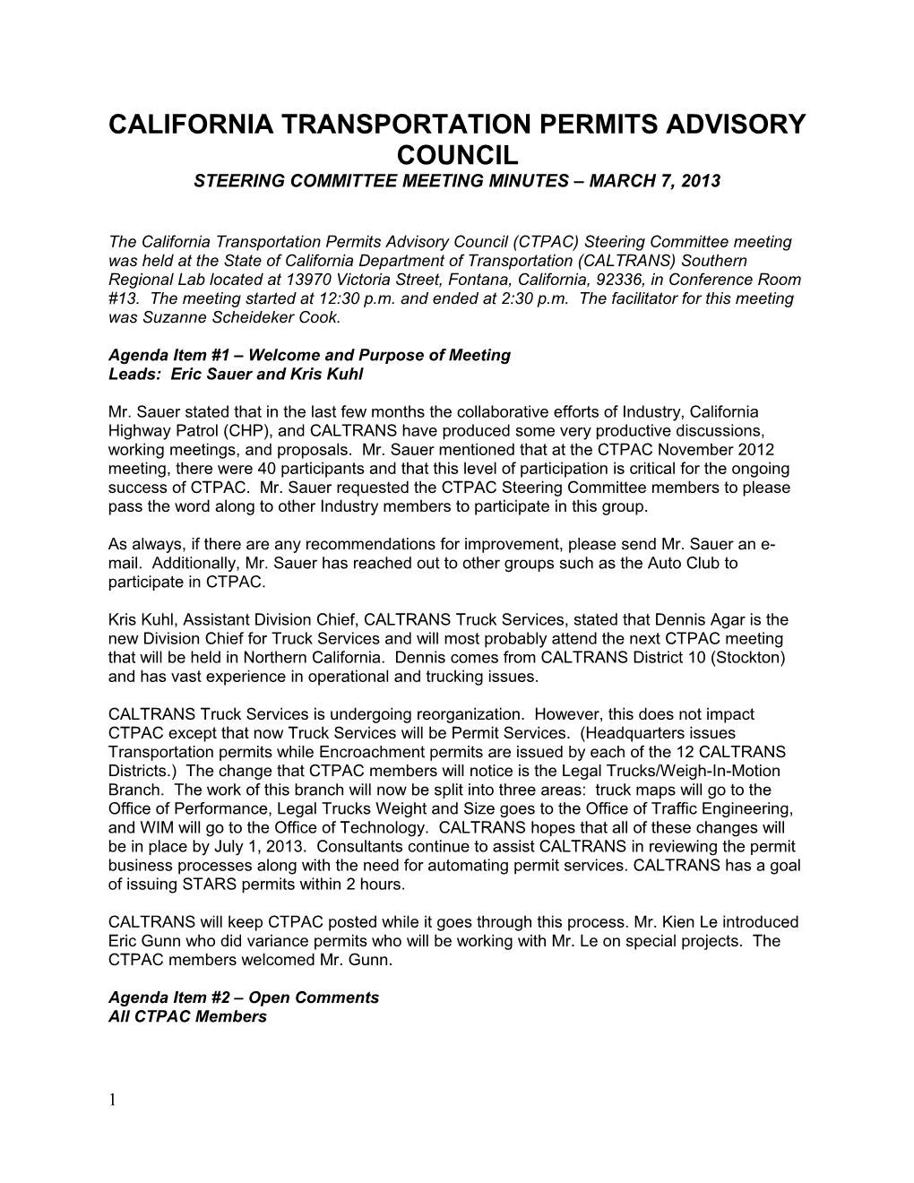 California Transportation Permits Advisory Council