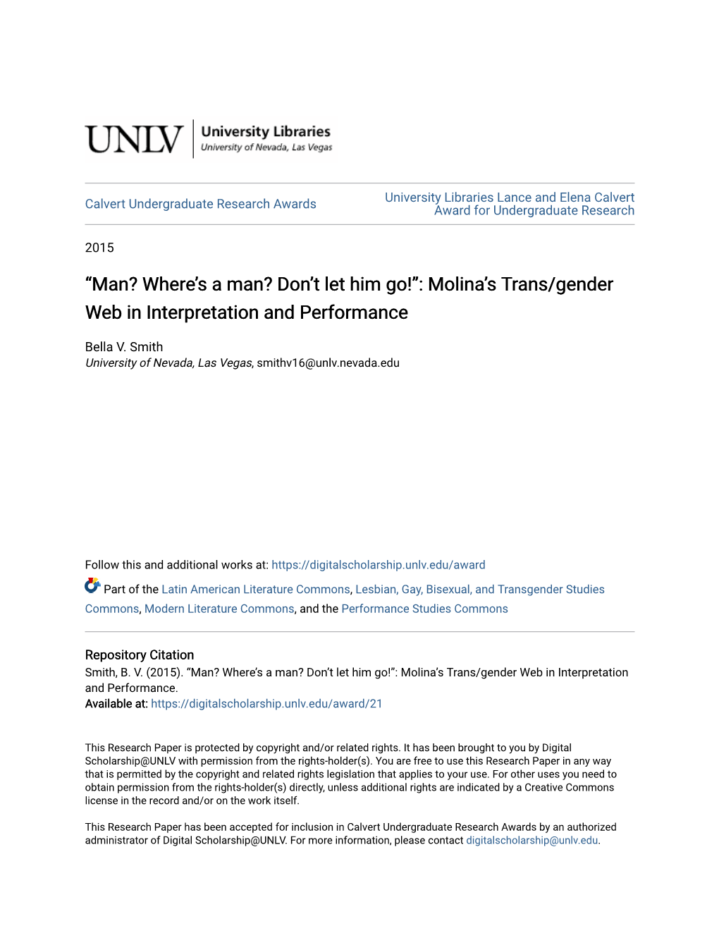 Molina's Trans/Gender Web in Interpretation