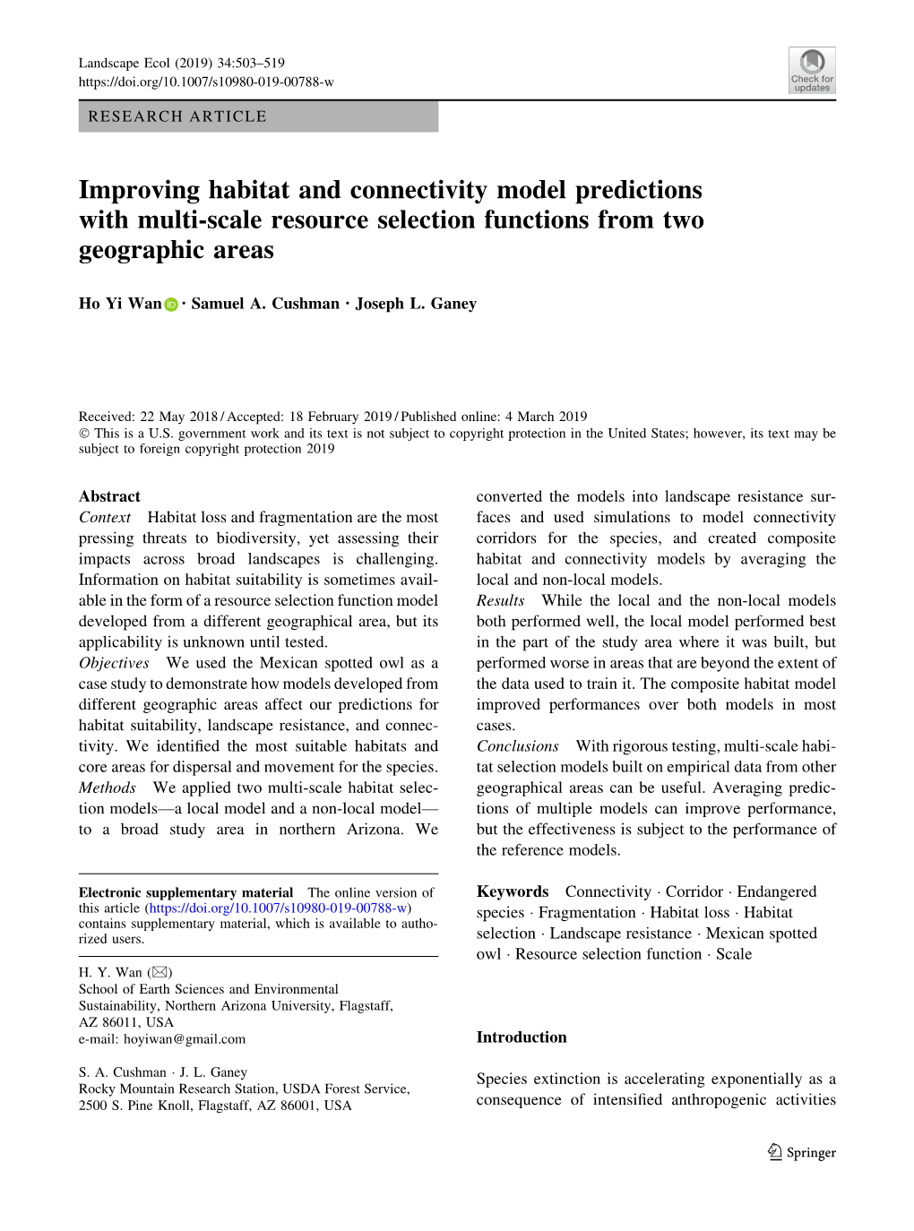 Improving Habitat and Connectivity Model Predictions with Multi-Scale Resource Selection Functions from Two Geographic Areas