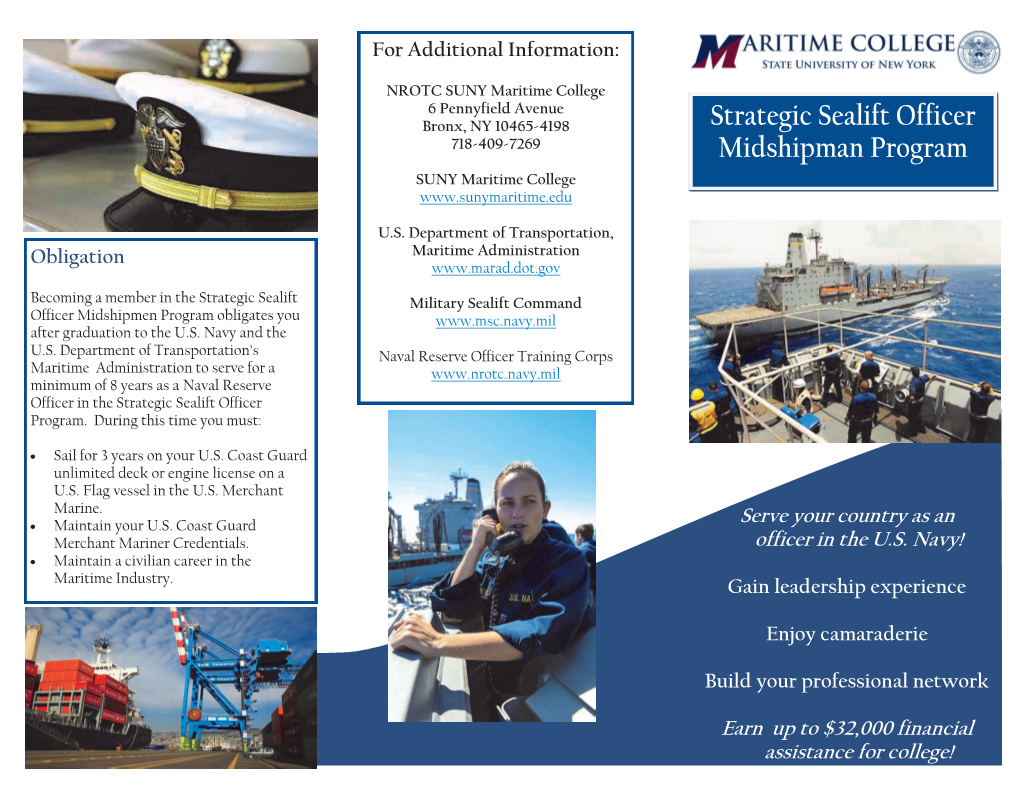 Strategic Sealift Officer Midshipman Program