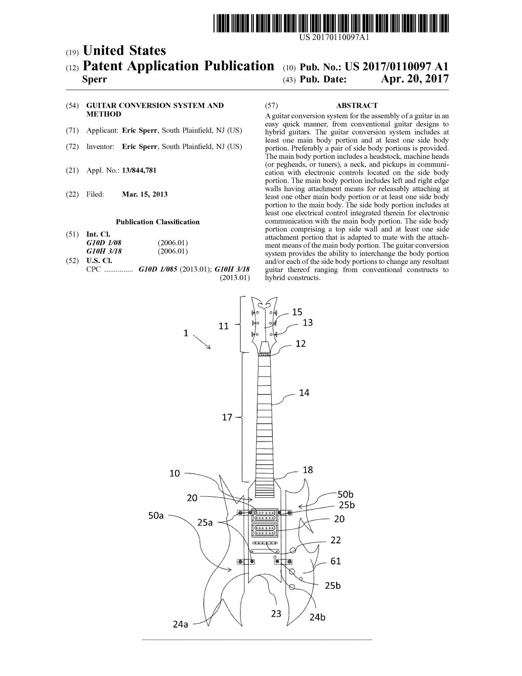 Patent Application Publication (10) Pub. No.: US 2017/0110097 A1 Sperr (43) Pub