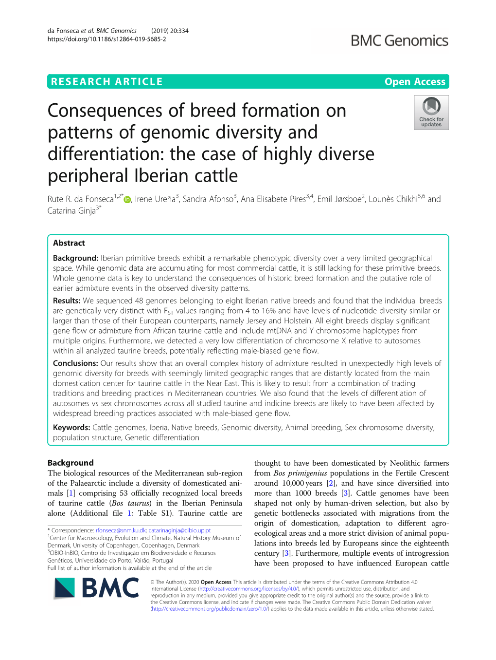 Consequences of Breed Formation on Patterns of Genomic Diversity and Differentiation: the Case of Highly Diverse Peripheral Iberian Cattle Rute R