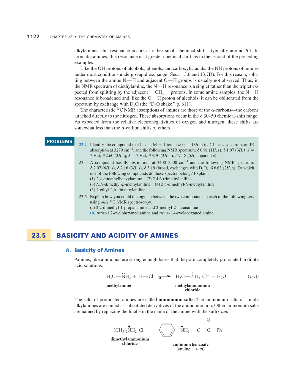 23.5 Basicity and Acidity of Amines