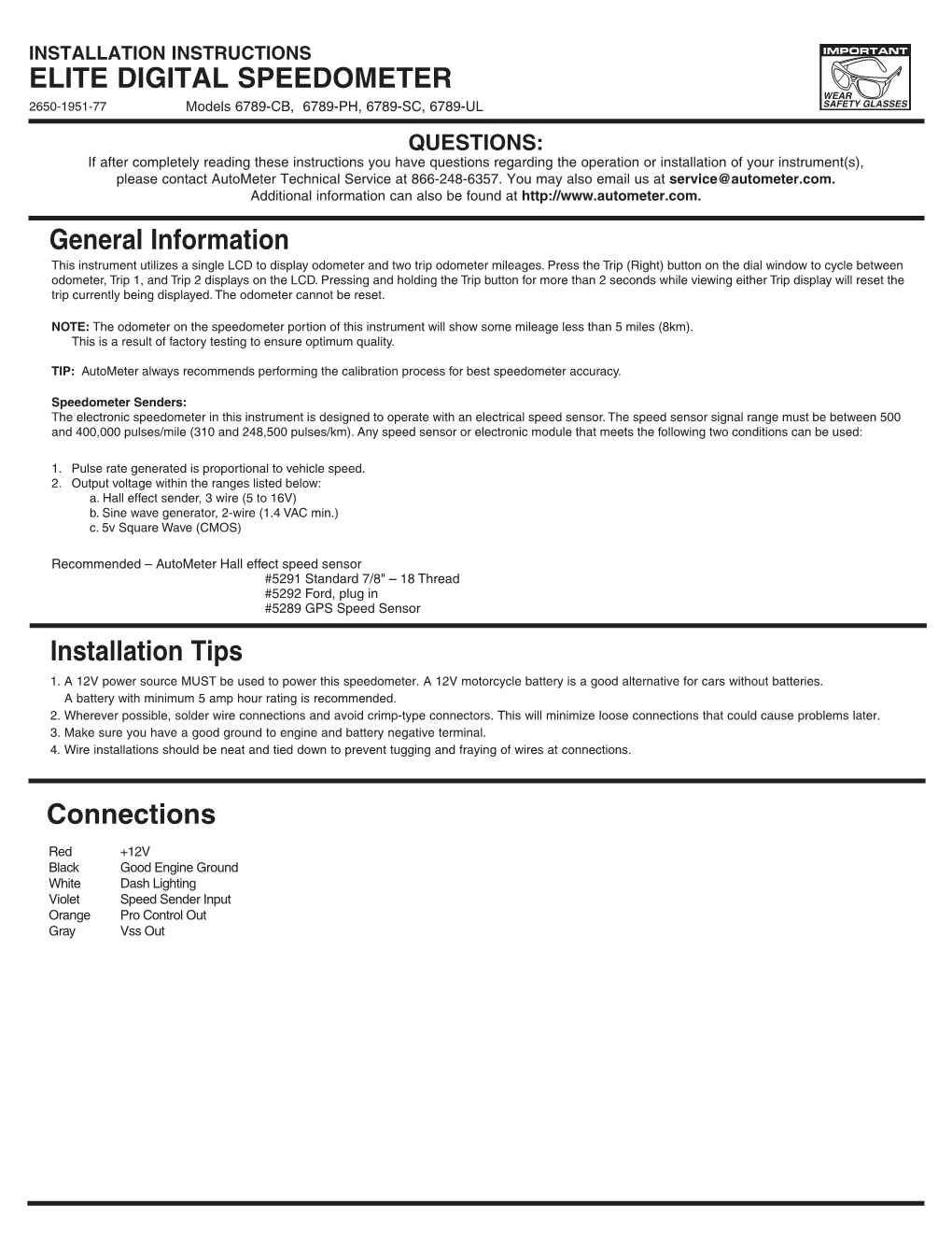 ELITE DIGITAL SPEEDOMETER Installation Tips