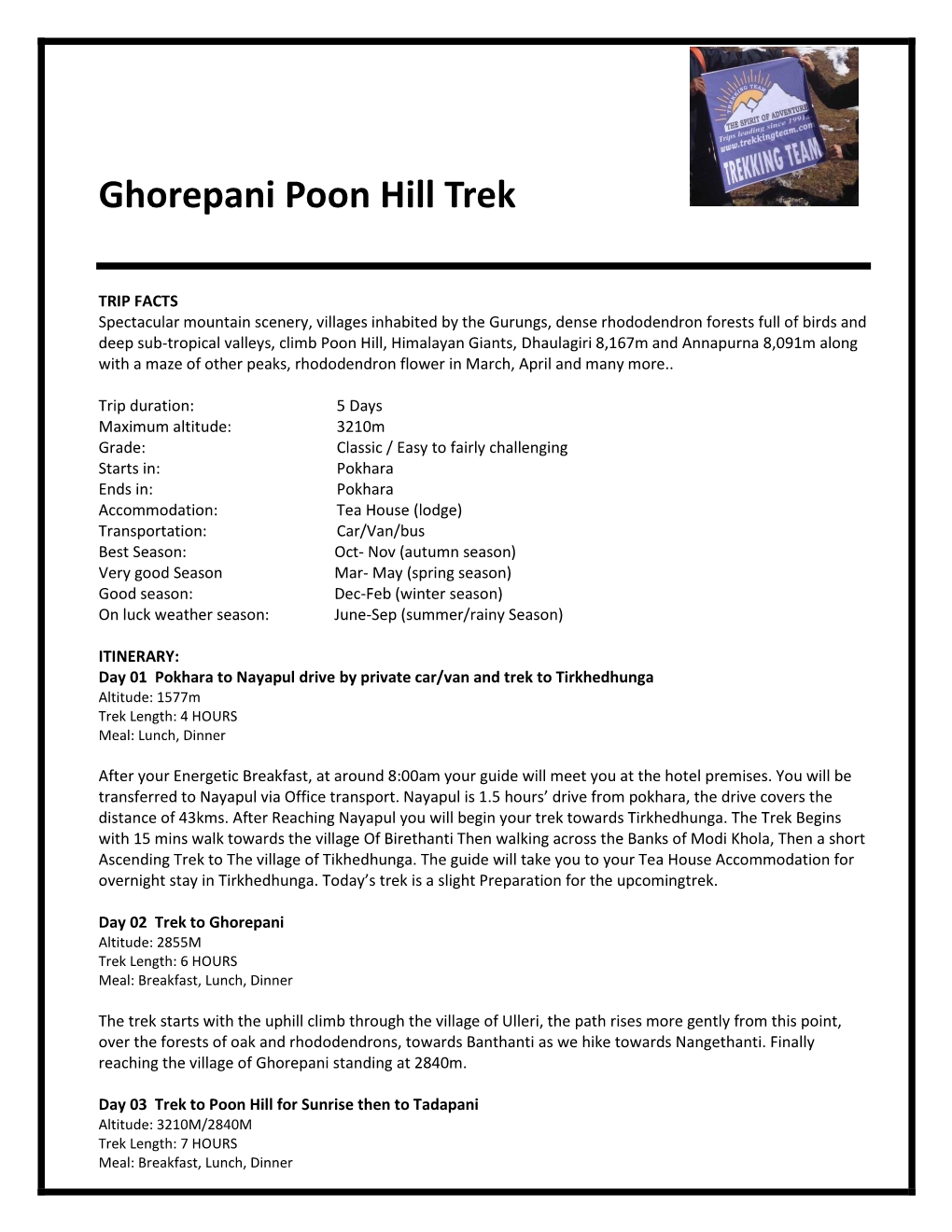 Ghorepani Poon Hill Trek