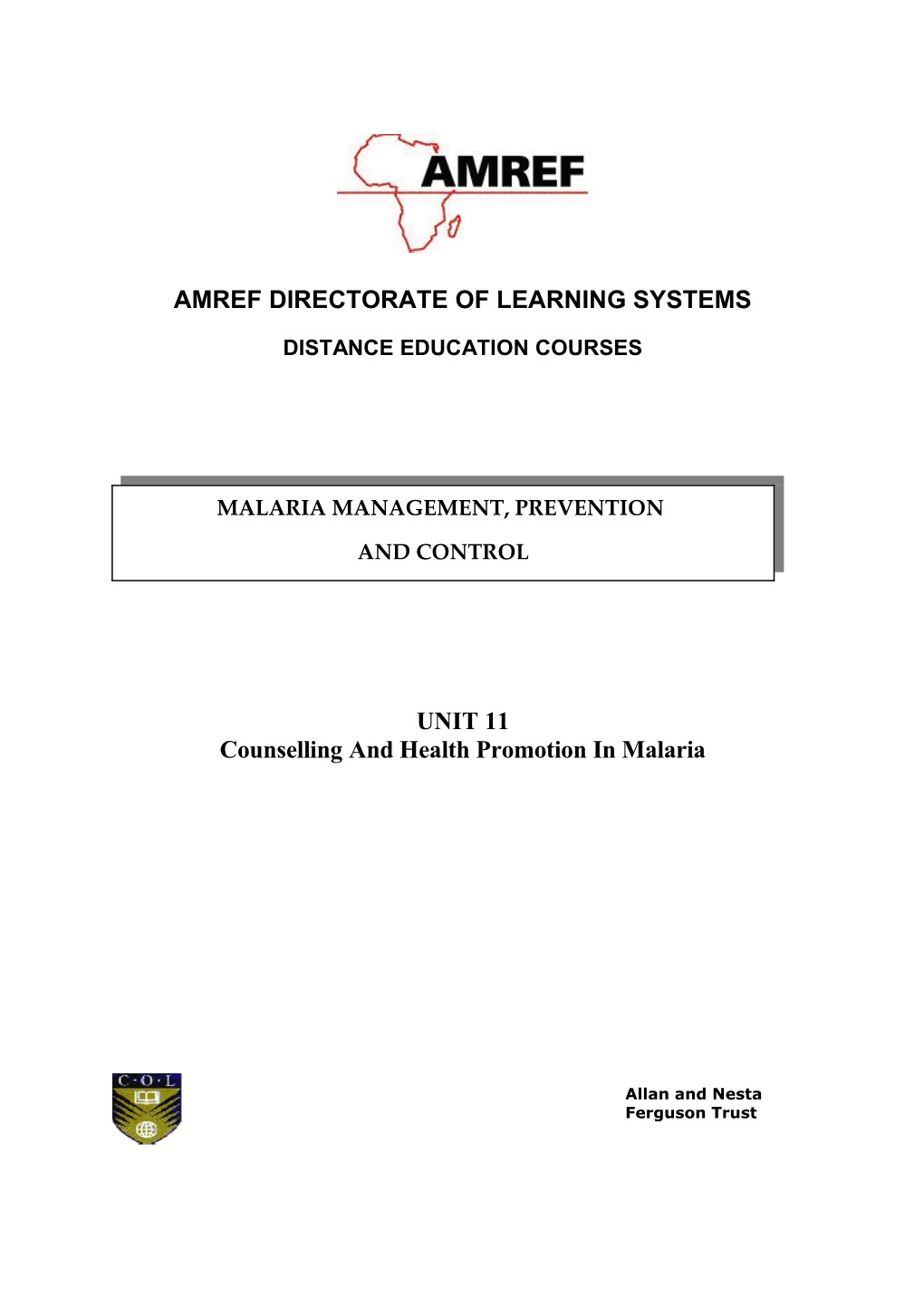 Unit 11: Counselling And Health Promotion In Malaria