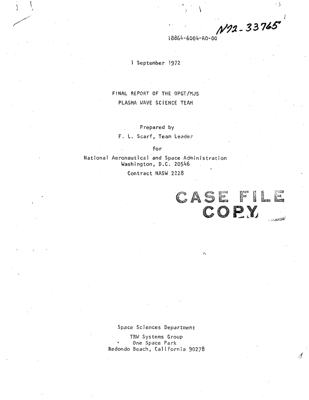 Final Report of the Opgt/Mjs Plasma Wave Science Team