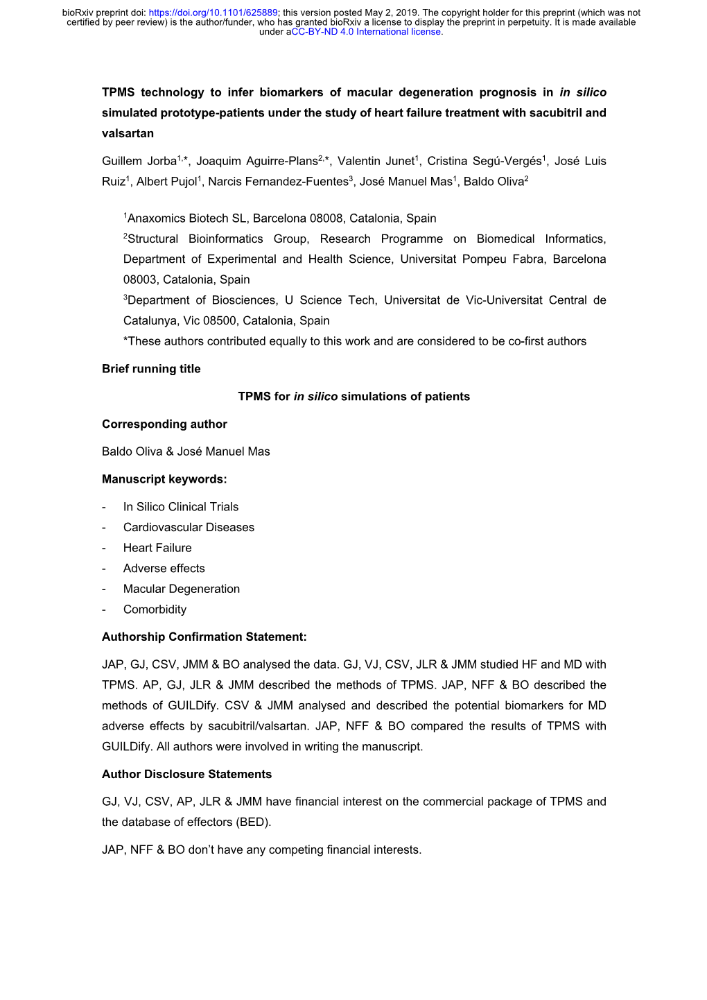 TPMS Technology to Infer Biomarkers of Macular Degeneration Prognosis