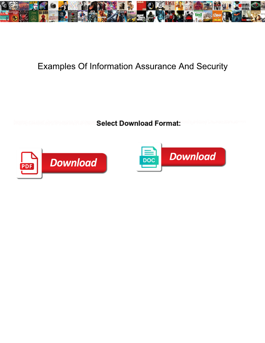 Examples of Information Assurance and Security