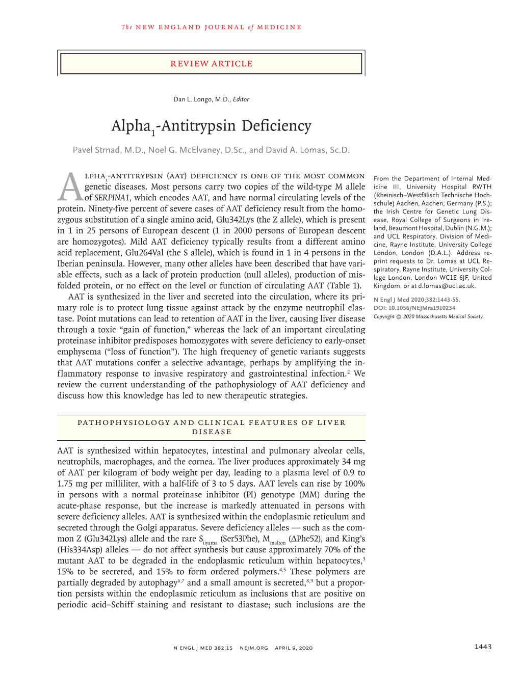 Alpha -Antitrypsin Deficiency