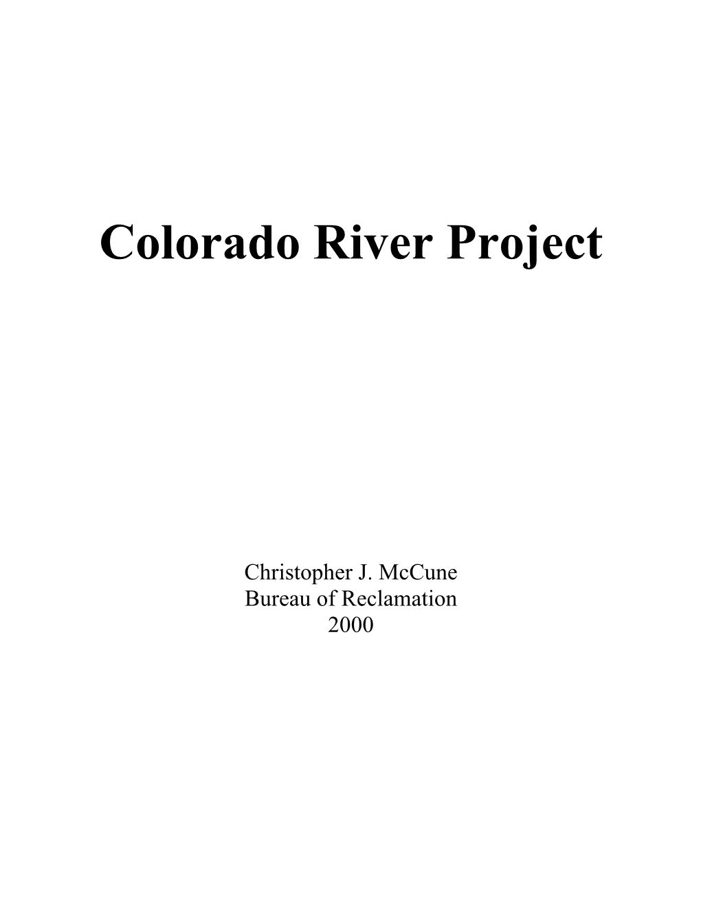 Colorado River Project, Texas,” Volume 1, 1936, 16