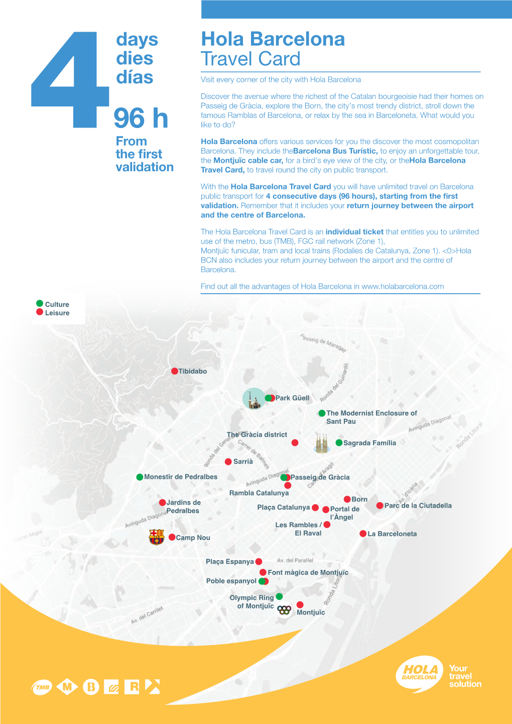 Barcelona 4 Days Itinerary by Public Transport [PDF: 1813