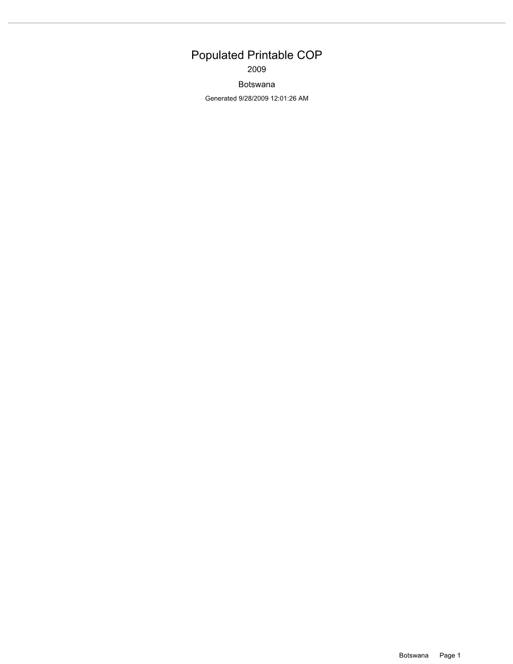 Populated Printable COP 2009 Botswana Generated 9/28/2009 12:01:26 AM