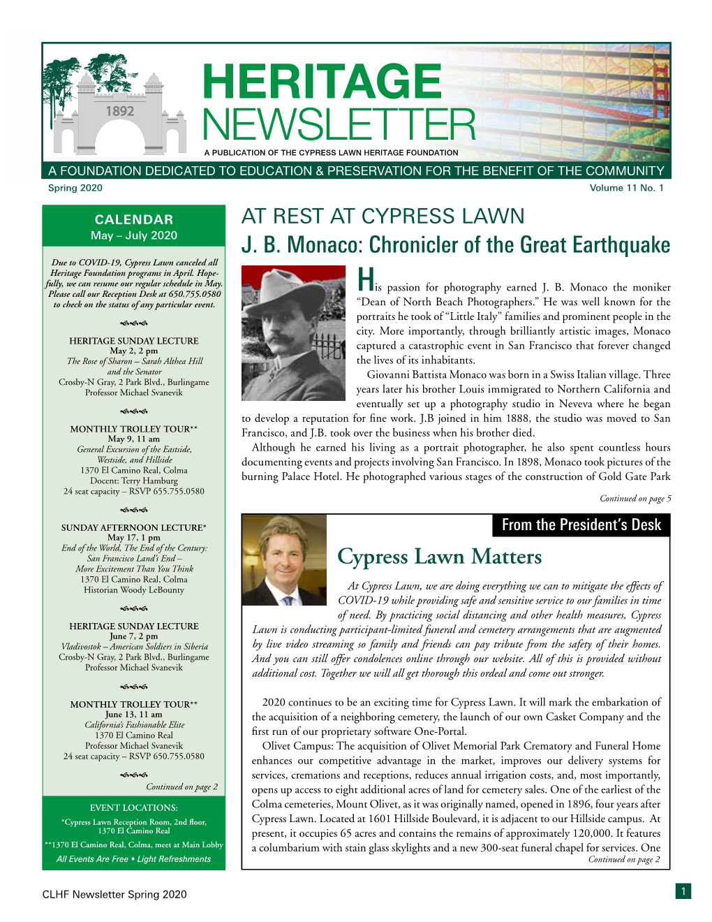 Spring 2020 Newsletter