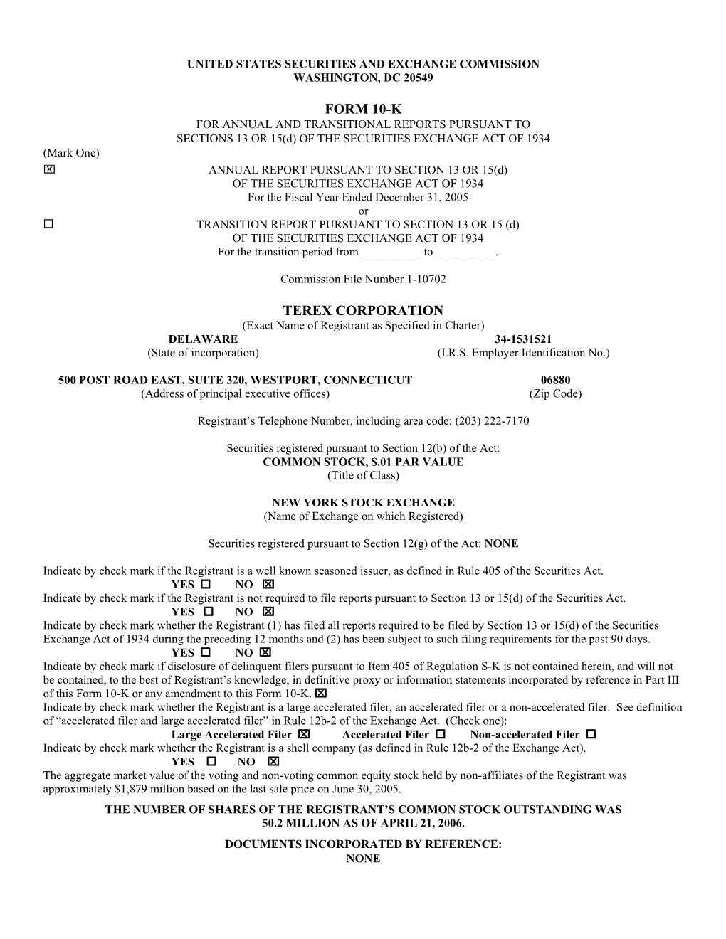 Form 10-K Terex Corporation