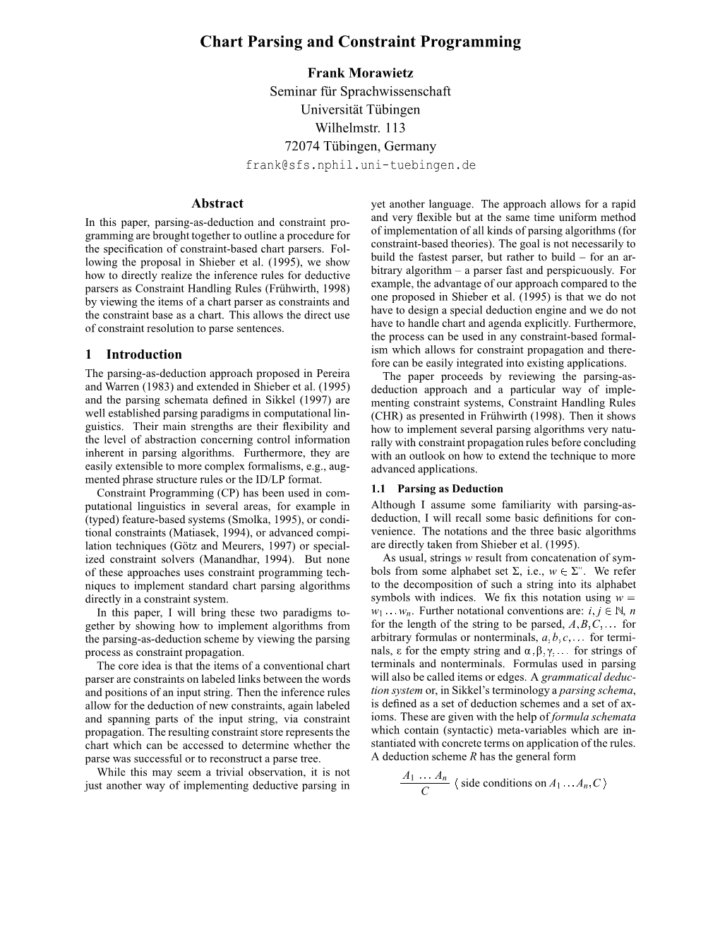 Chart Parsing and Constraint Programming