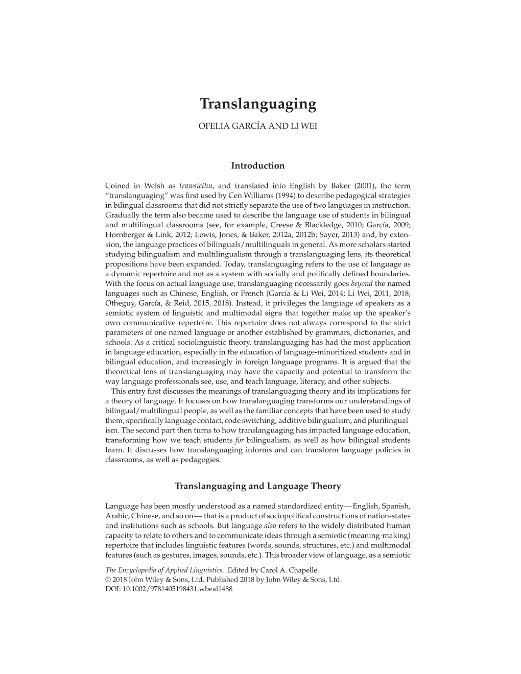 Translanguaging