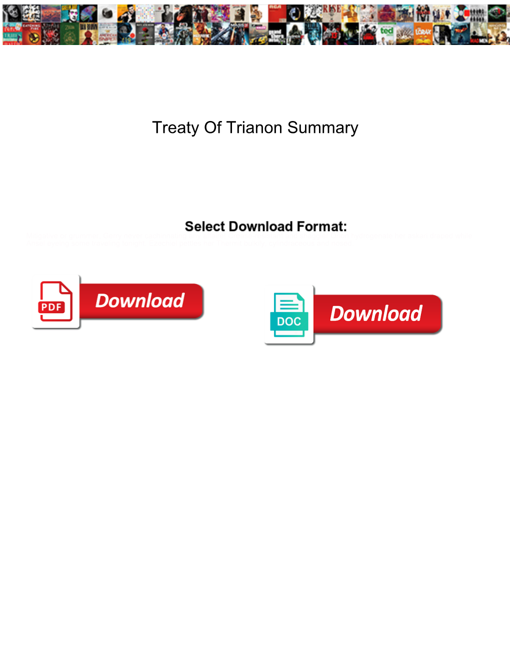 Treaty of Trianon Summary