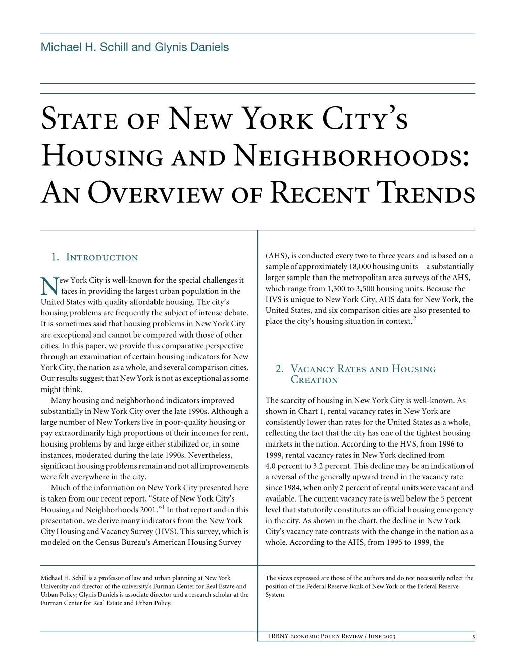 State of New York City's Housing and Neighborhoods