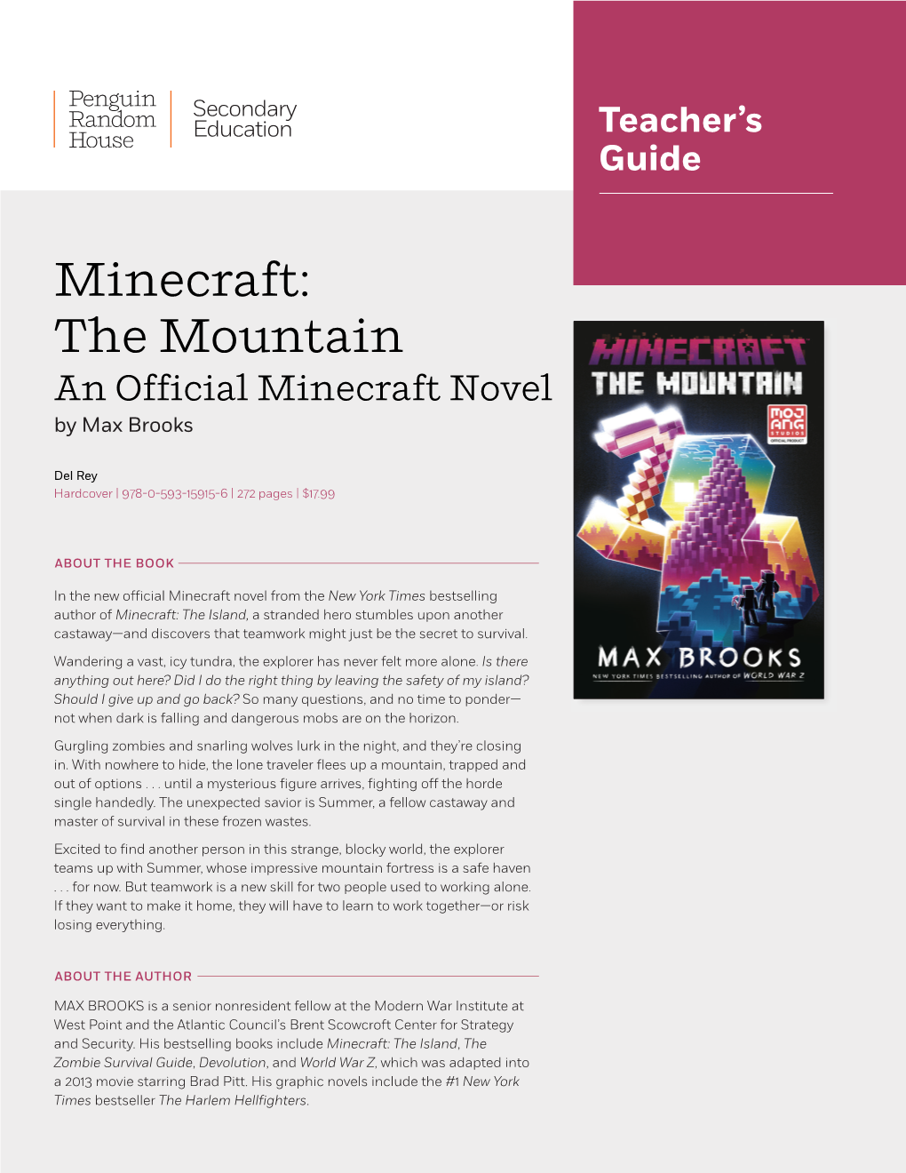 Minecraft: the Mountain an Official Minecraft Novel by Max Brooks