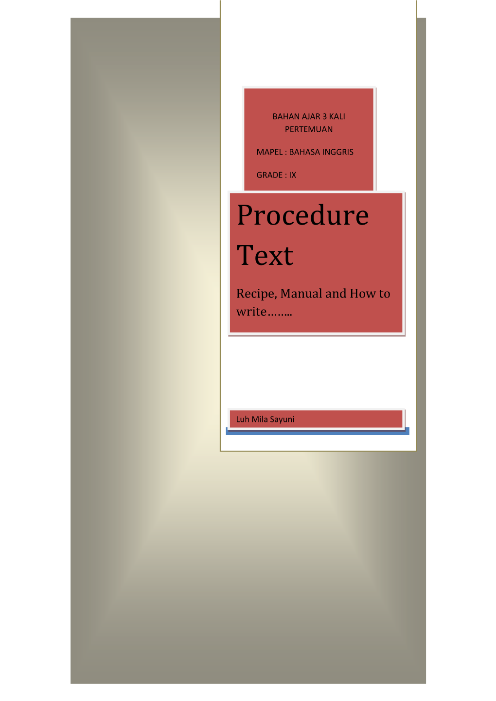 Procedure Text