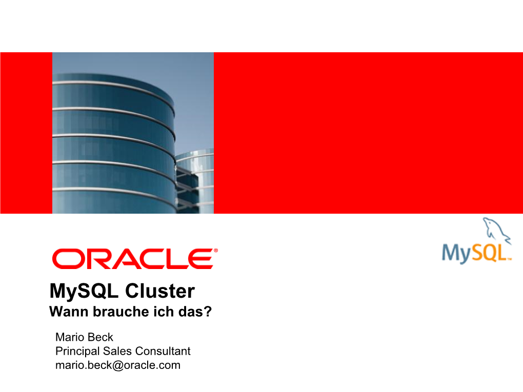 Mysql Cluster Wann Brauche Ich Das?