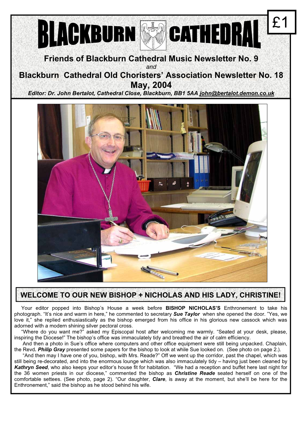 Blackburn Cathedral Newsletter May 2004