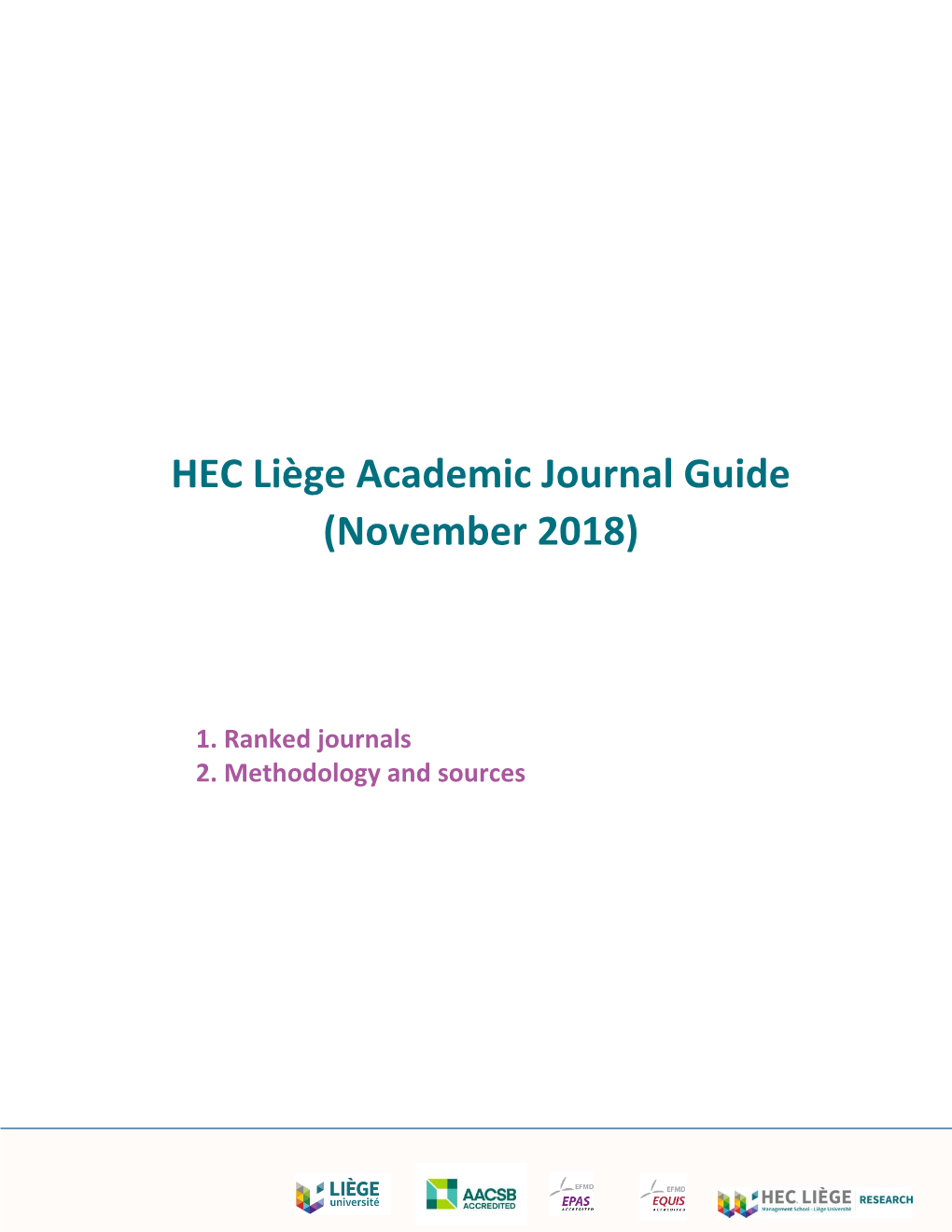 Academic Journal Guide (November 2018)