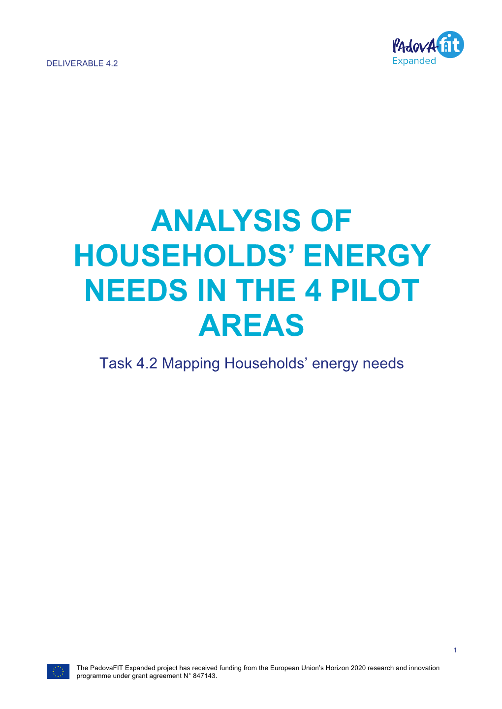 Analysis of Households' Energy Needs in the 4 Pilot