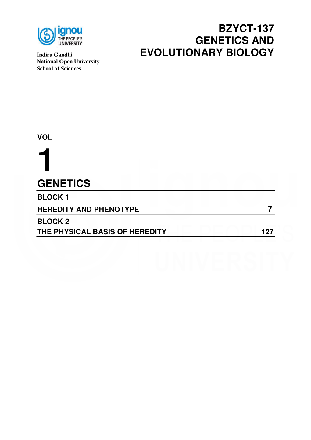 Bzyct-137 Genetics and Evolutionary Biology