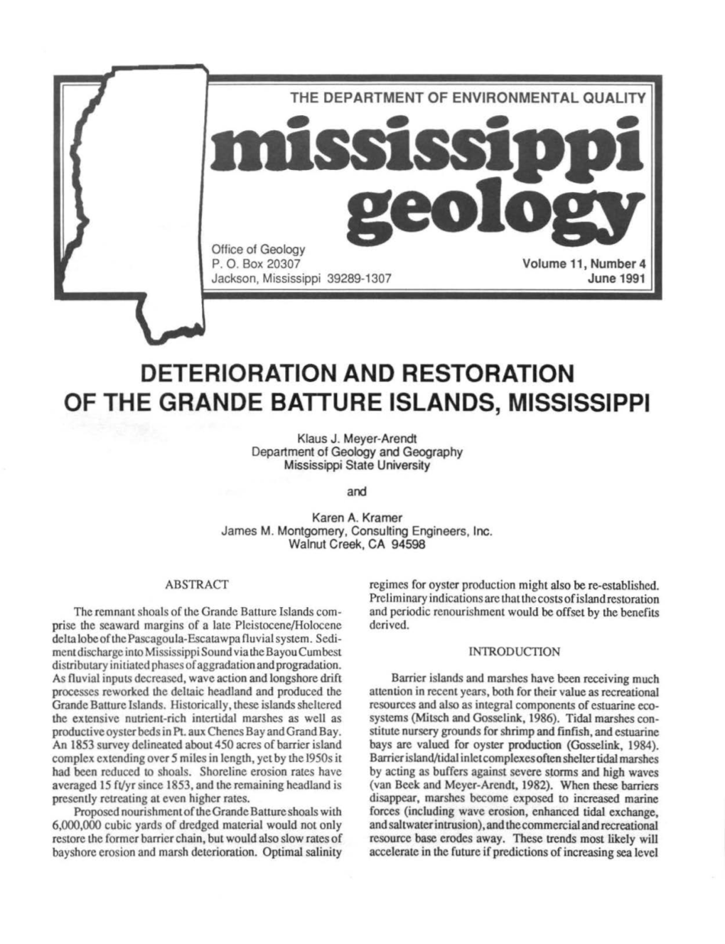 Mississippi Geology Office of Geology P