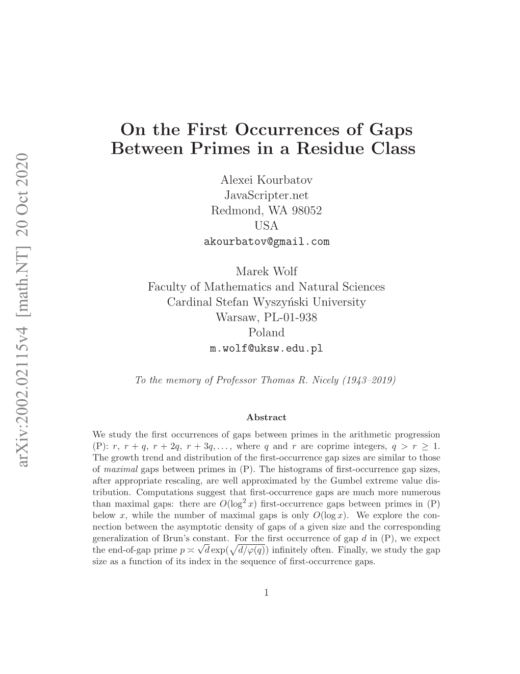 On the First Occurrences of Gaps Between Primes in a Residue Class