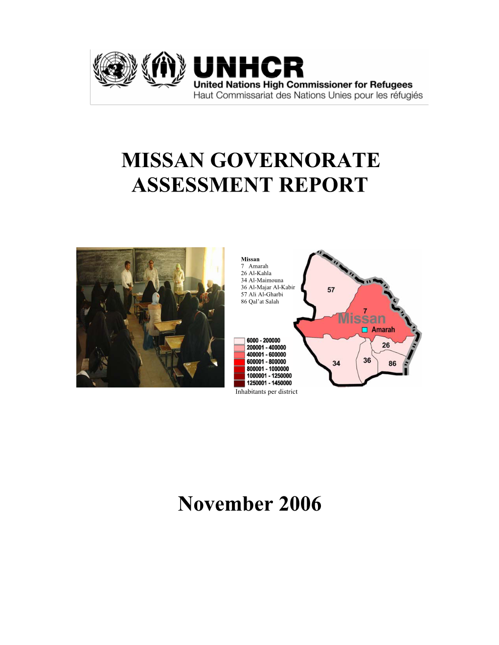 MISSAN GOVERNORATE ASSESSMENT REPORT November