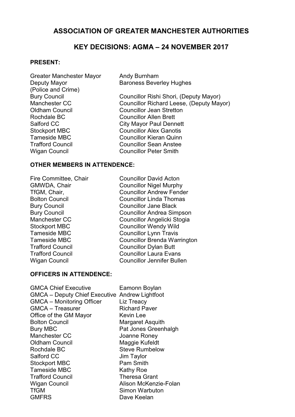 AGMA Decisions Agreed 24 November 2017 FINAL, Item 3F PDF