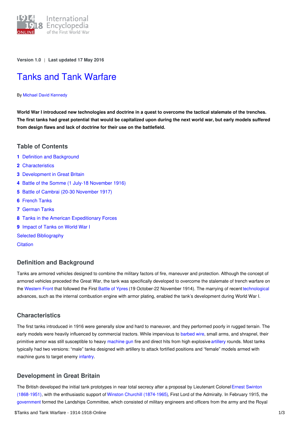 Tanks and Tank Warfare | International Encyclopedia of The