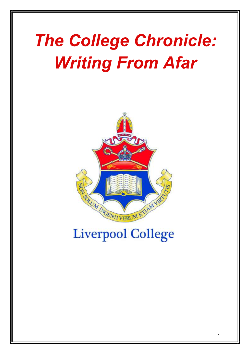 The College Chronicle: Writing from Afar