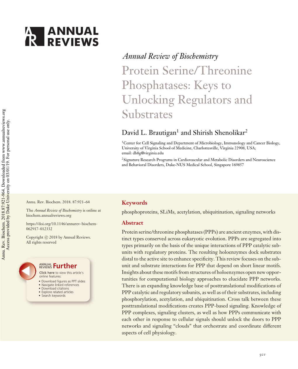 Keys to Unlocking Regulators and Substrates