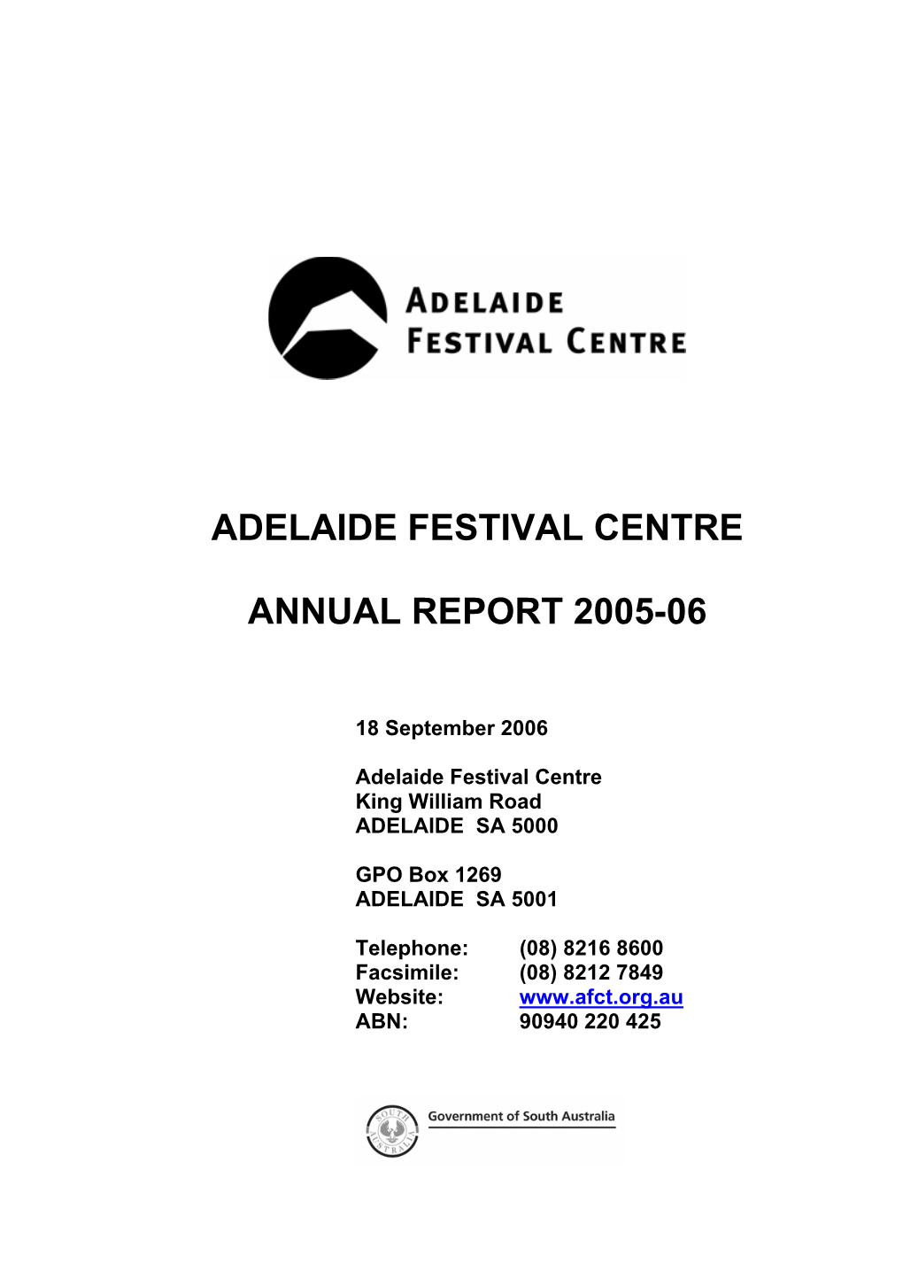 Adelaide Festival Centre Annual Report 2005-06
