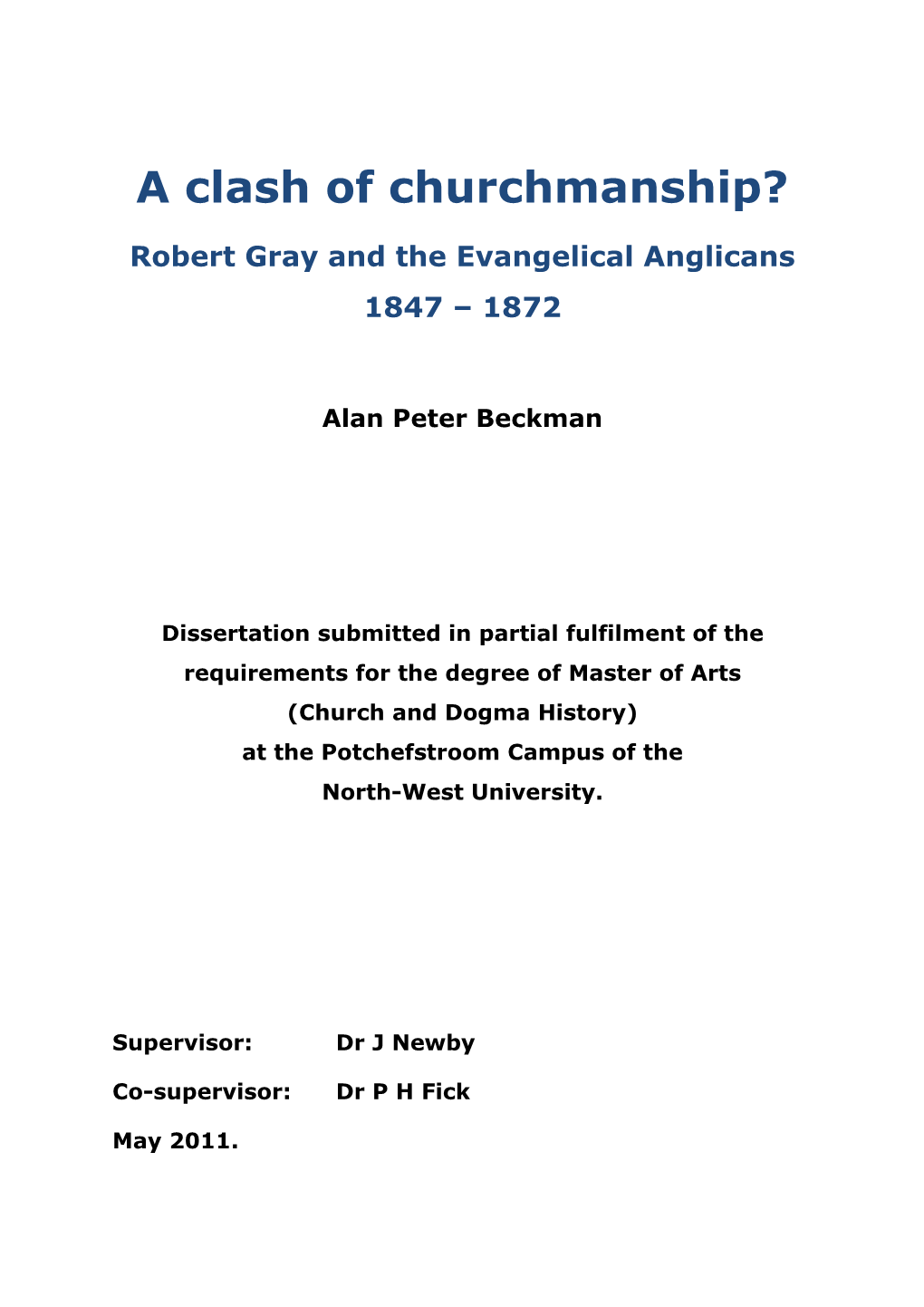 Chapter 4: BISHOP ROBERT GRAY – an ASSESSMENT